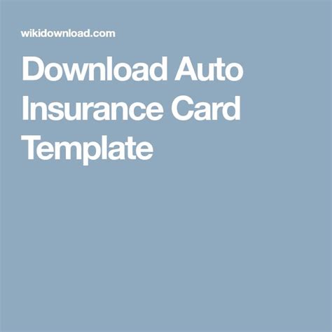 It serves the purpose of providing proof that you carry auto insurance. Download Auto Insurance Card Template | Car insurance, Card template, Card templates free