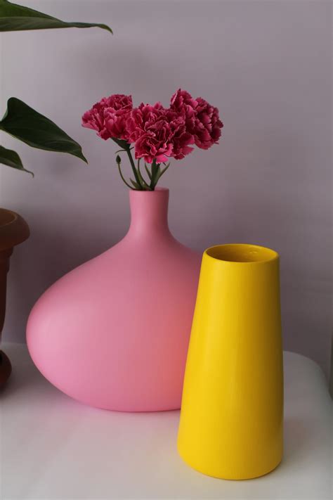 Handmade Ceramic Yellow Vases Etsy