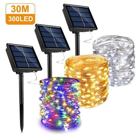 Cocobaby 98ft 300 Led Solar String Lightsextra Bright Solar Outdoor