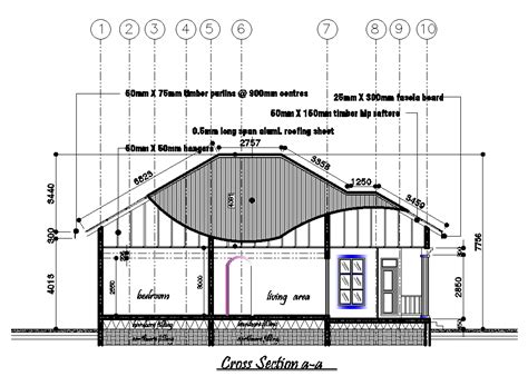 Fill in the table below. Cross section of 12x14m house plan is given in this ...