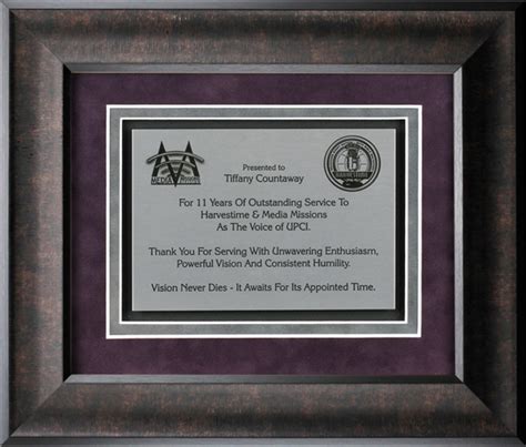 Custom Framed Recognition Award Asap Awards