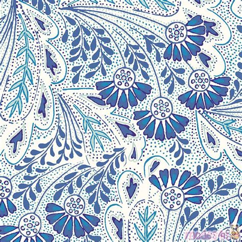 Today we have a free pattern of a crochet. Liberty Fabrics blue Jacobean flower and leaf pattern ...
