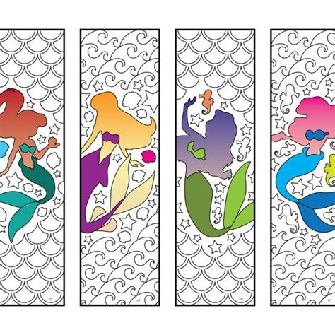 This is not a physical product. Mermaid Bookmarks - PDF Zentangle Coloring Page in 2020 ...