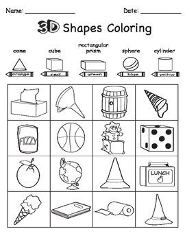 Shape coloring pages that parents and teachers can customize and print for kids. 3D Shape Sort Color Draw by Chikabee | Teachers Pay Teachers