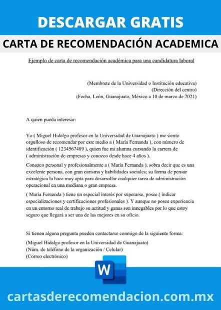 Ejemplo Carta De Recomendacion Academica Para Maestria Vrogue