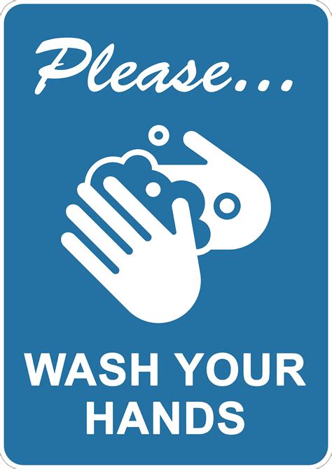 Printed Aluminum A4 Sign Please Wash Your Hands Sign