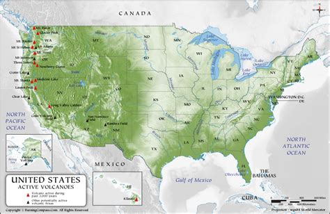 Us Volcano Map Volcano Map Of Usa Active Volcanos In Usa