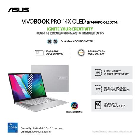Jual Asus Vivobook Pro 14x Oled N7400pc Oled714 Intel Core I7 11370h