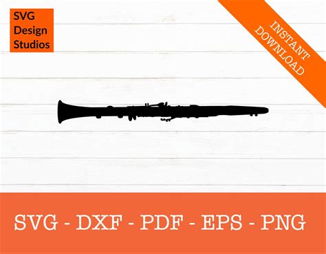Clarinet Svg Band Svg Jazz Svg Silhouette Shadow Svg Cut File Png