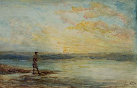 William Freeman 1915 Watercolour Ethereal Landscape With Figure