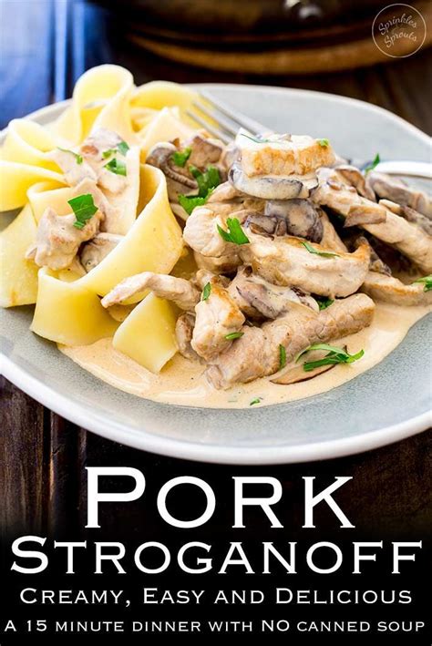 I love that it cooks quickly, but remains. Pork Stroganoff with Buttered Noodles | This pork ...