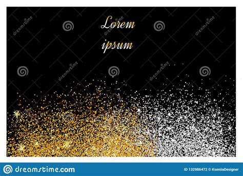 Abstract Gold And Silver Glitter Background Golden Sparkles For Stock