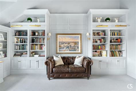 Decorated Homes Interior Living Room White Book Shelves