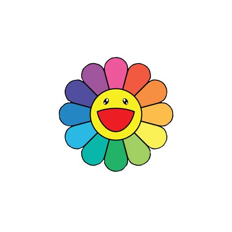 Takashi murakami has a longstanding tradition of producing some of the cutest plush collectibles out there. Transparent Rainbow flower | かわいいステッカー, ステッカーデザイン, さくらんぼ イラスト