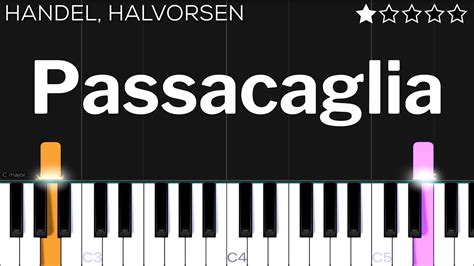 Passacaglia Handelhalvorsen Easy Piano Tutorial Youtube