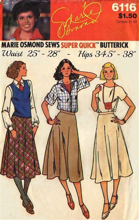 marie osmond 1970s marie osmond butterick patterns vintage skirt patterns sewing sewing