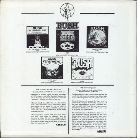 Rush Everything Your Listeners Us Promo Vinyl Lp Album Lp Record