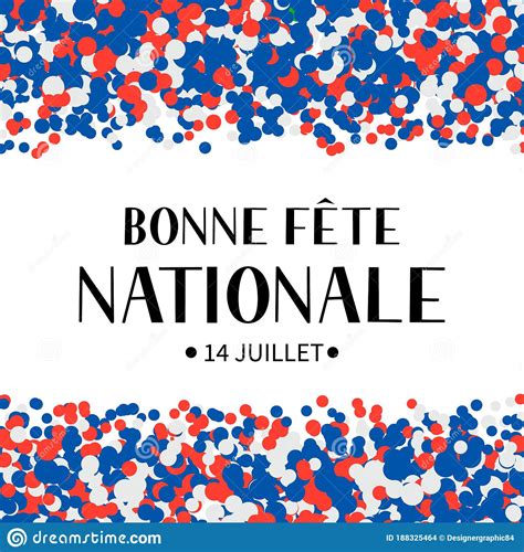 14 juillet bonne fete nationale french lettering banner cartoon vector