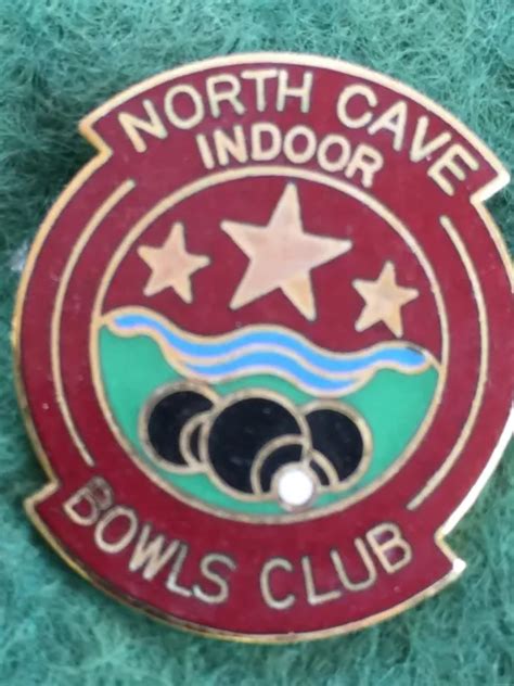 Vintage Enamel Bowling Bowls Club Badge Pin North Cave Indoor £2999