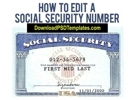 Free Editable Blank Social Security Card Template