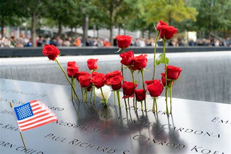 Download 911 Memorial Standing Roses Wallpaper