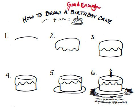 How To Draw A Good Enough Birthday Cake Tutorial Image By Jeannel