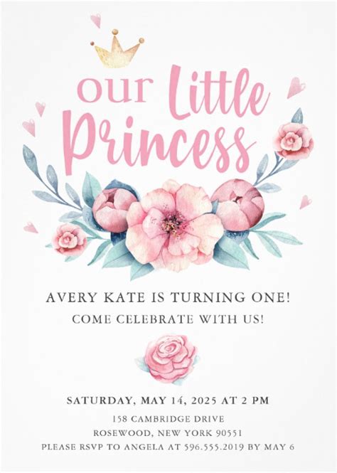 Our Little Princess Birthday Party Invitation Princess