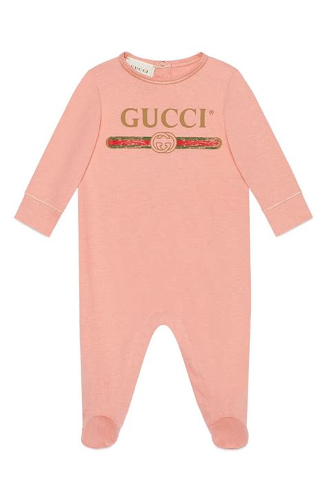 Free Shipping And Returns On Gucci Logo Cotton Footie Baby Girls At