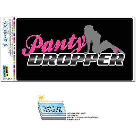 panty dropper with woman sexy automotive car window locker bumper sticker