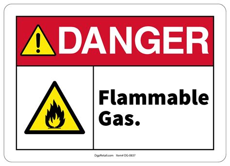 OSHA DANGER SAFETY SIGN Flammable Gas Walmart Com