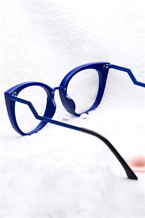 97320 cat eye blue eyeglasses frames leoptique