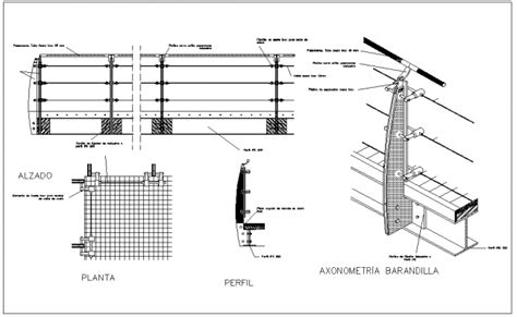 Chief architect premier is the best software product for full residential or light commercial design—everything outside and inside the house. Detail of balcony railing dwg file