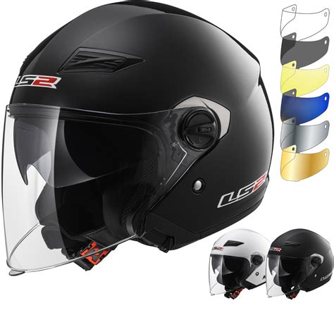 Ls2 Of569 Track Solid Open Face Motorcycle Helmet And Visor New