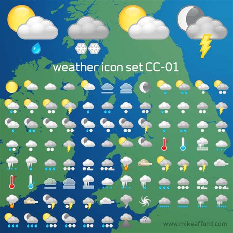 Weather Icon Set : CC-01 | Mike Afford Media