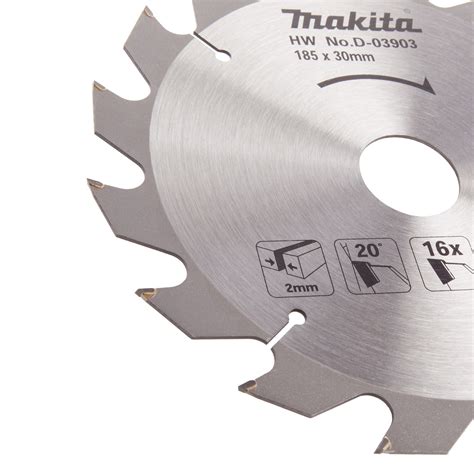 Makita D 03903 Circular Saw Blade For Wood 185 X 30 X 16 Tee