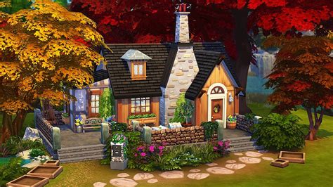 Tiny Hidden Fall Cottage 🍂💕 The Sims 4 Speed Build Youtube