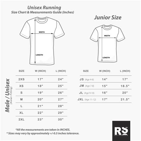 Size Chart – Running Station