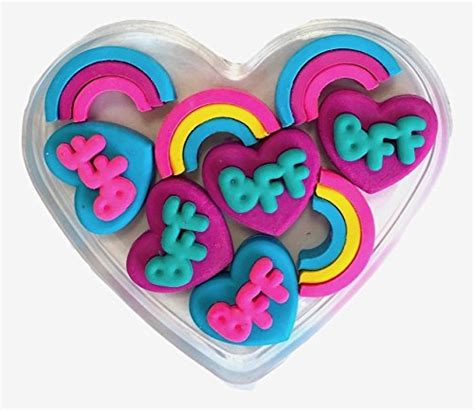 Smiggle Eraser Pink Bff Heart Tub Of 9 Coloured Scented Erasers Buy
