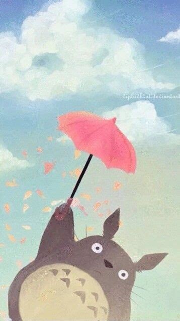 Floating Gently With His Umbrella Totoro Arte De Studio Ghibli