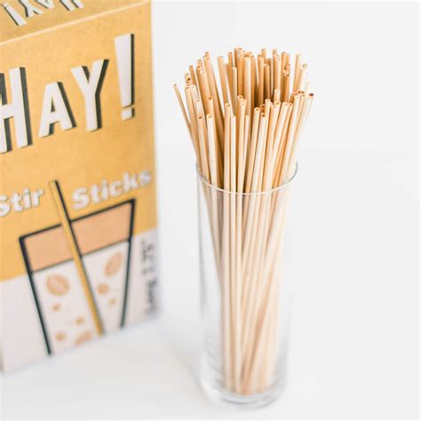 500 Pack HAY! Stir Sticks | 100% Compostable Straws | Never soggy - HAY ...