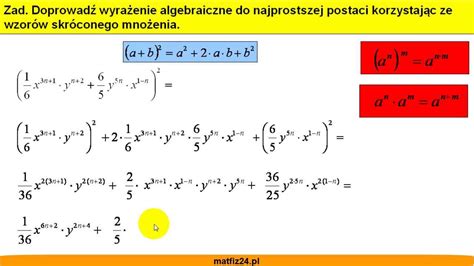 Doprowadz Do Postaci A Pierwiastek 2 - Wzory skróconego mnożenia, a wzór na potęgi - Przykład - Matfiz24.pl