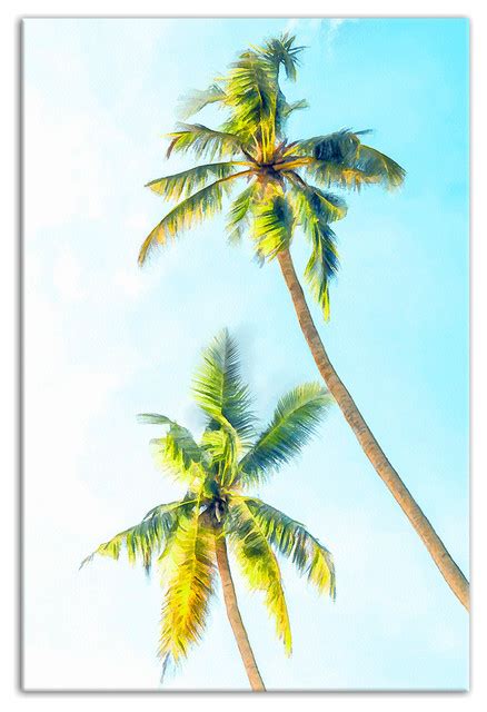 Watercolor Palm Trees 24x36 Canvas Wall Art Tropical Prints And