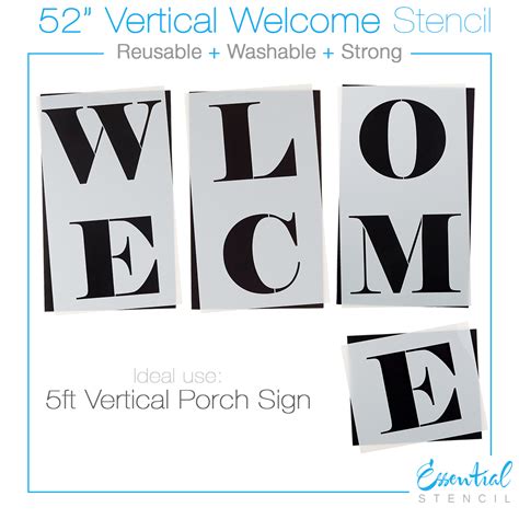 Vertical Welcome Stencil 5ft Porch Leaner Welcome Stencil Stencils