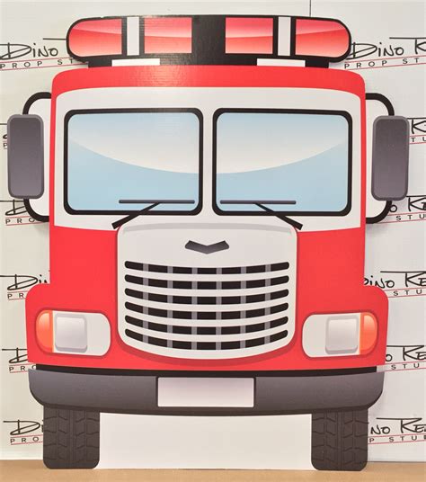 Fire Truck Cardboard Cutout Standup Prop Dino Rentos Studios Inc