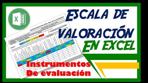 Escala De Valoración En Excel Instrumento De EvaluaciÓn Youtube