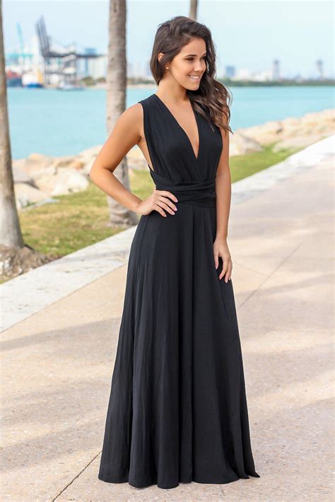 Black Tie Maxi Dress With Open Back Maxi Dresses Saved By The Dress