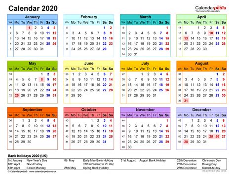 2020 Calendar Printable Calendarpedia