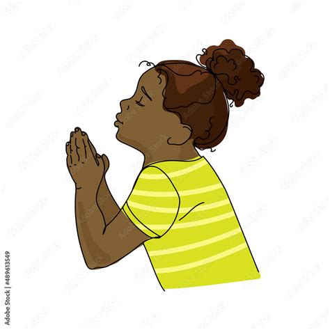 Praying African Child Girl Little Girl With Folded Hands In Prayer