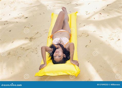 Woman Resting On The Beach Stock Image Image Of Adult