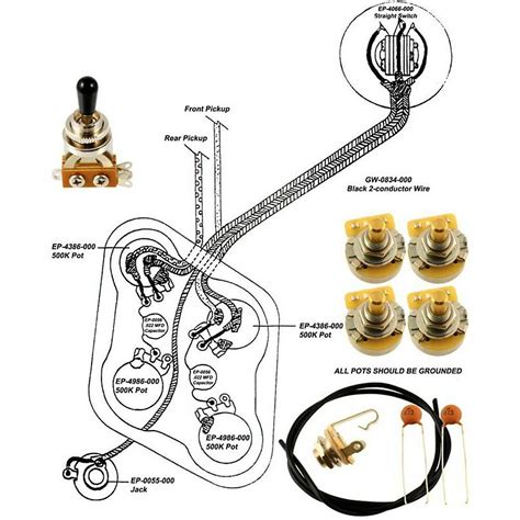 The diagram doesnt show our grounding method. Epiphone Les Paul Wiring Kit with Diagram | eBay